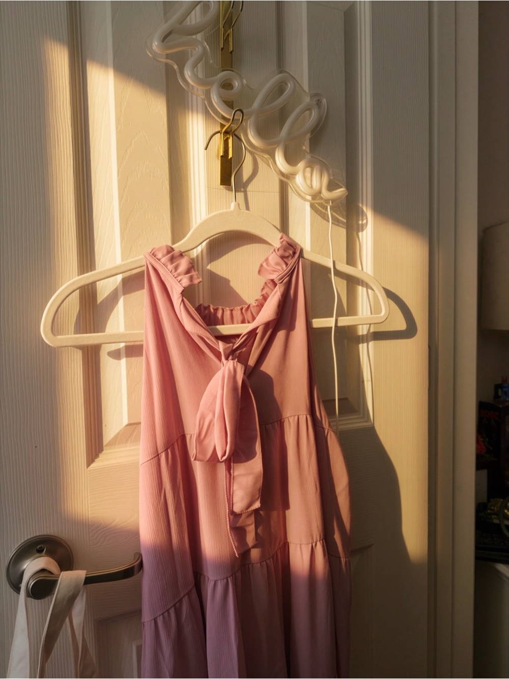 Lavender Halter Tiered Mini Dress | Flowy Boho Beach Sundress | NWOT XL